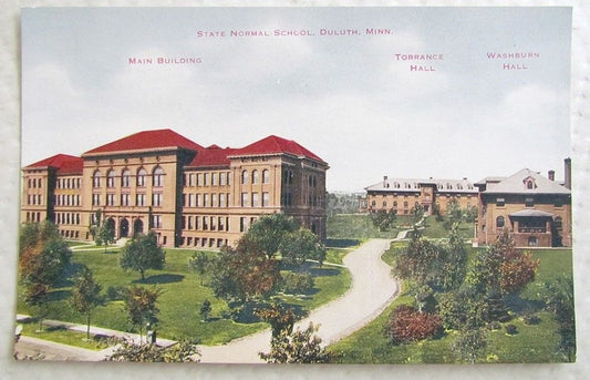 ANTIQUE POSTCARD STATE NORMAL SCHOOL DULUTH MINNESOTA