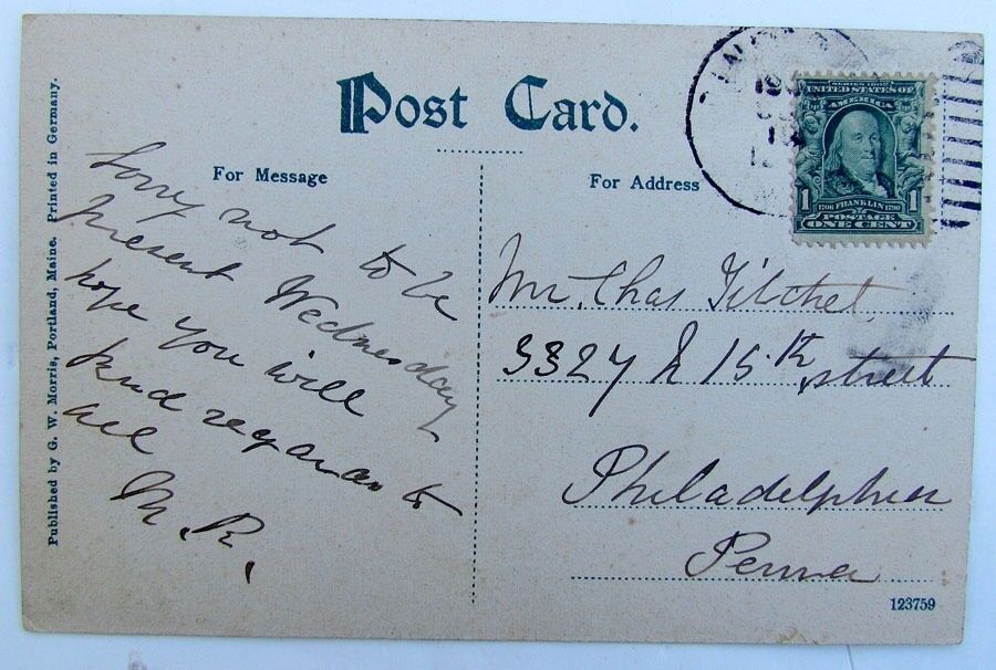 VINTAGE POSTCARD - EXCHANGE STREET PORTLAND MAINE