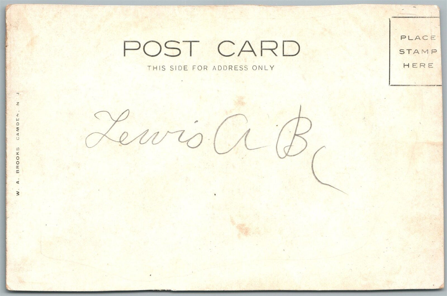 CAMDEN NJ MASONIC TEMPLE UNDIVIDED ANTIQUE POSTCARD