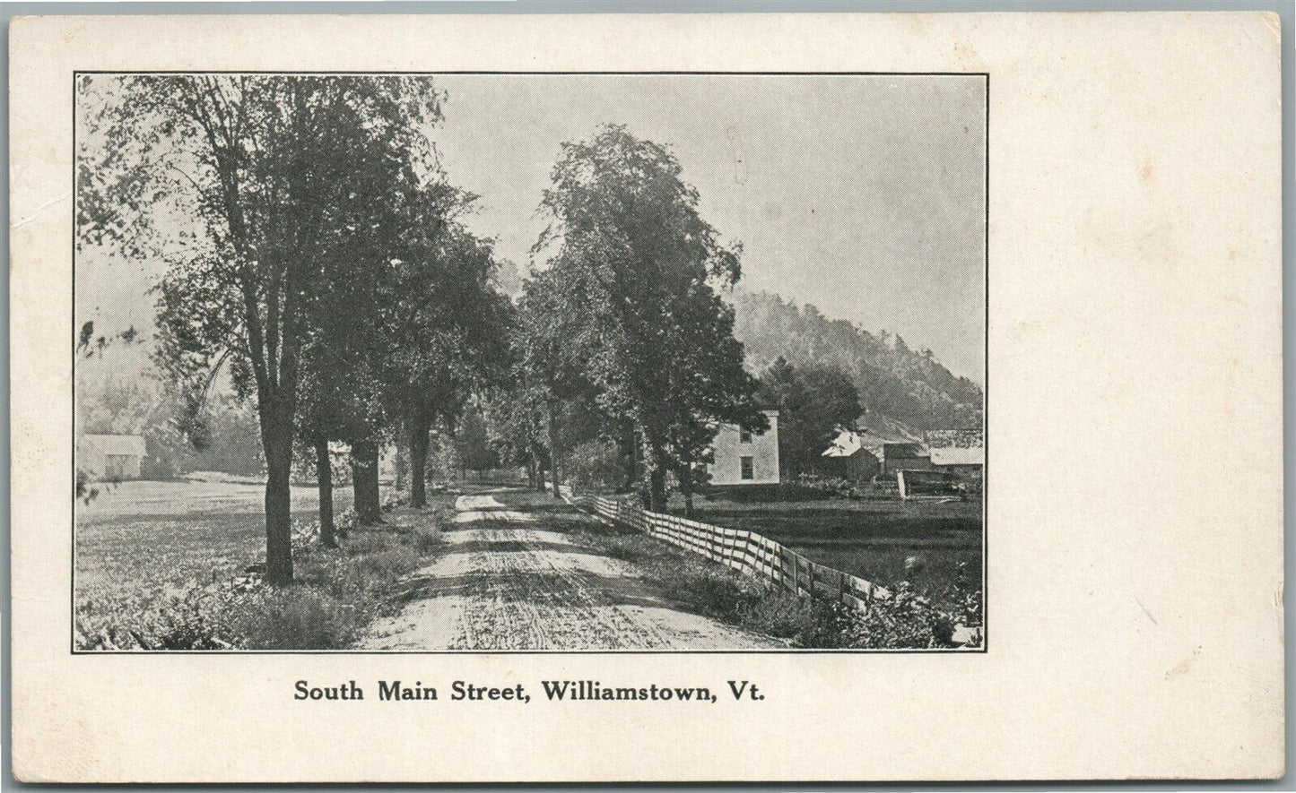 WILLIAMSTOWN VT SOUTH MAIN STREET ANTIQUE POSTCARD