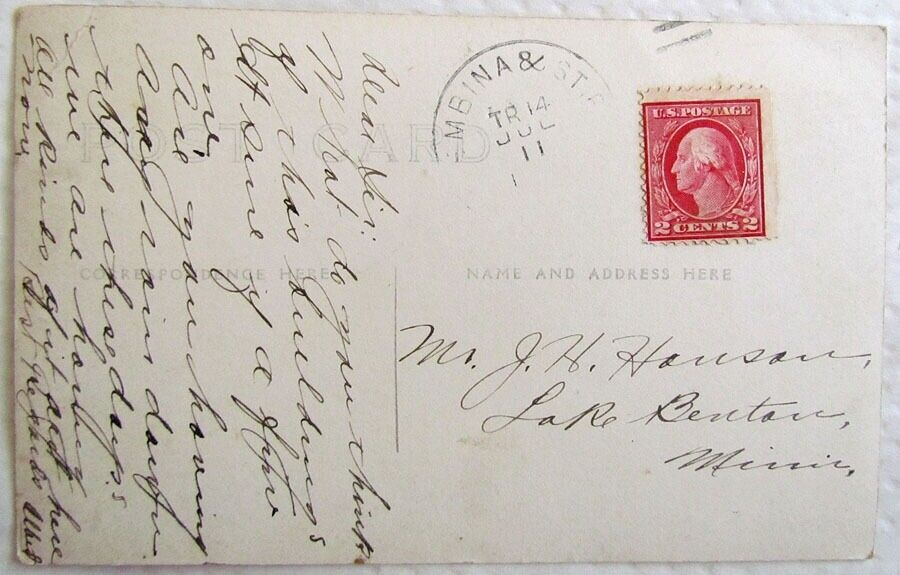 RPPC MASONIC TEMPLE GRAFTON NORTH DAKOTA VINTAGE REAL PHOTO POSTCARD