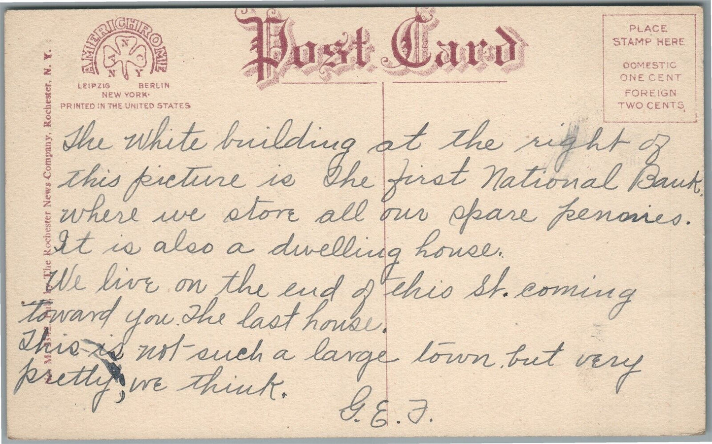 WATERLOO NY VIRGINIA STREET corner of MAIN STR. ANTIQUE POSTCARD