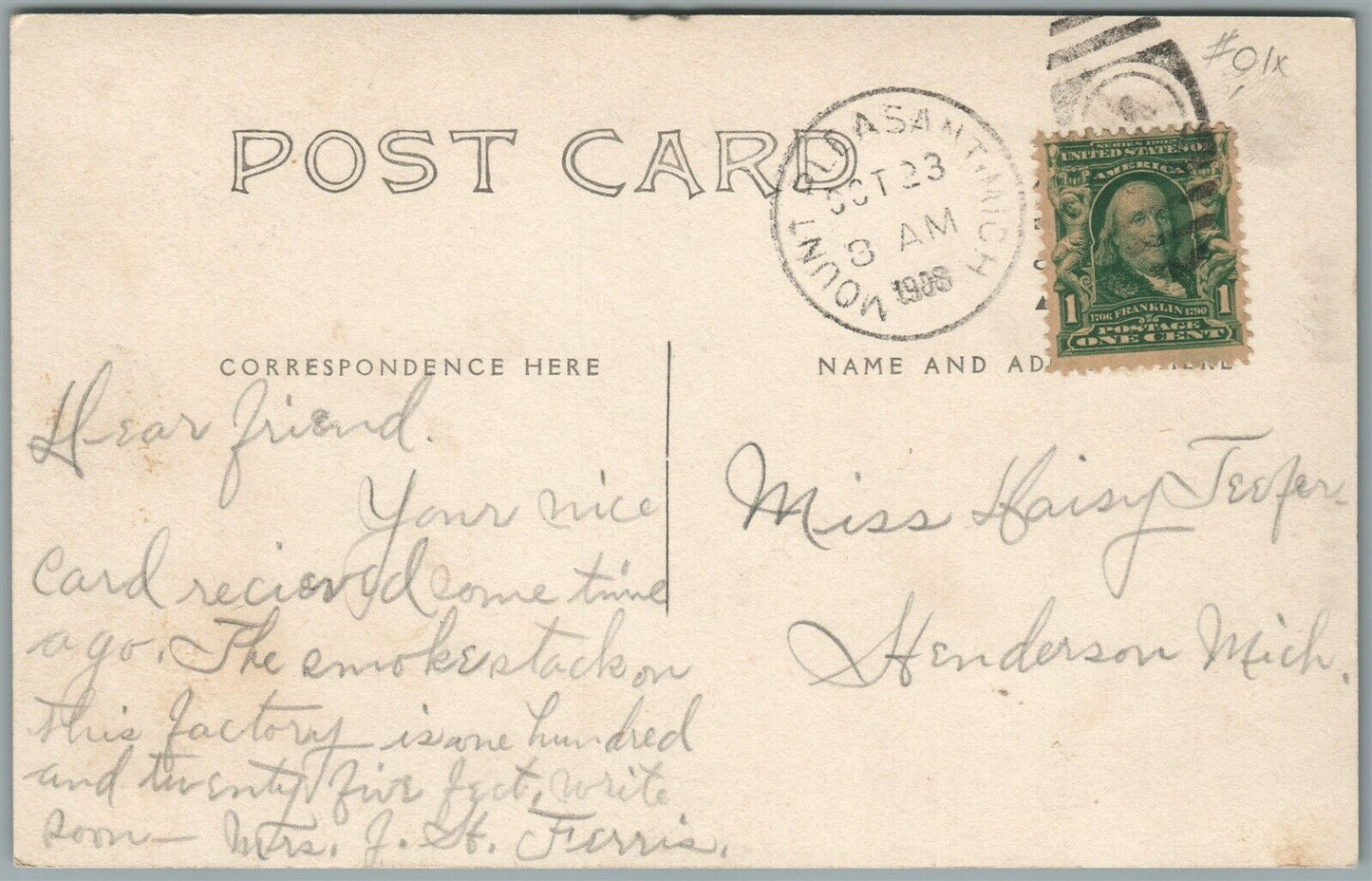 MT.PLEASANT MI MICHIGAN CONDENSED MILK CO. ANTIQUE REAL PHOTO POSTCARD RPPC