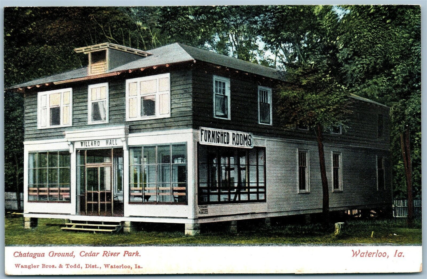 WATERLOO IA CEDAR RIVER PARK CHATAGUA GROUND ANTIQUE POSTCARD