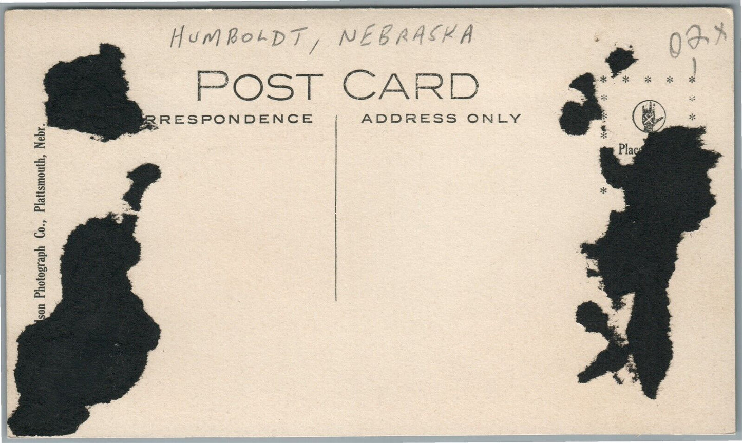 HUMBOLDT NE RAILROAD DEPOT RAILWAY STATION ANTIQUE REAL PHOTO POSTCARD RPPC