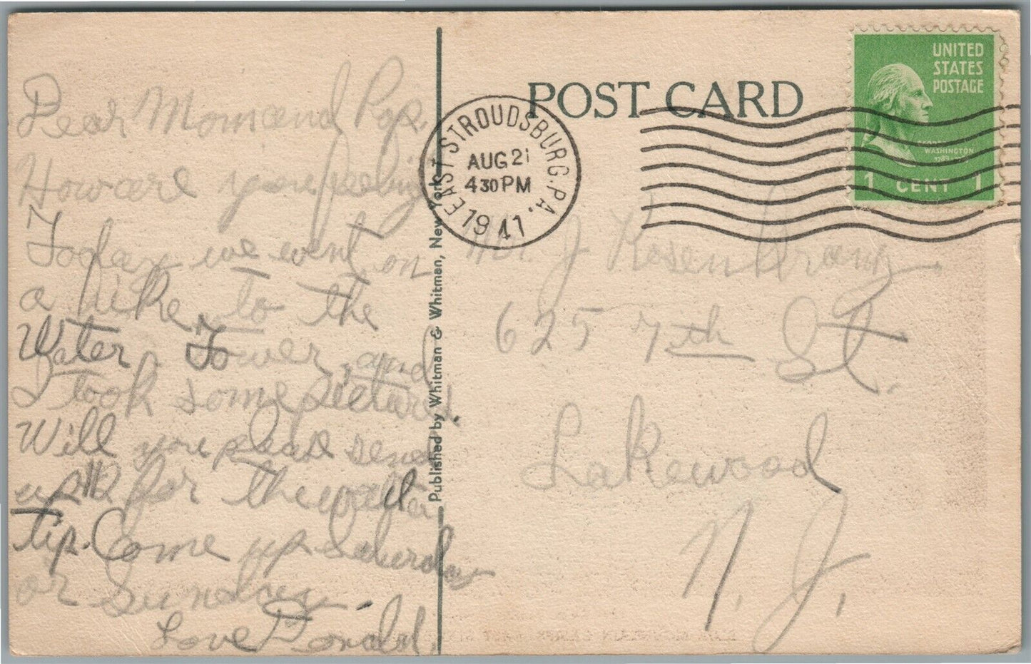 STROUDSBURG PA BLUE MOUNTAIN CAMPS GIRLS' CAMPUS ANTIQUE POSTCARD