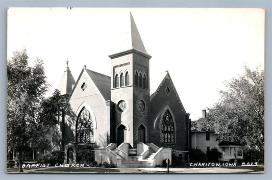 CHARITON IA BAPTIST CHURCH VINTAGE REAL PHOTO POSTCARD RPPC