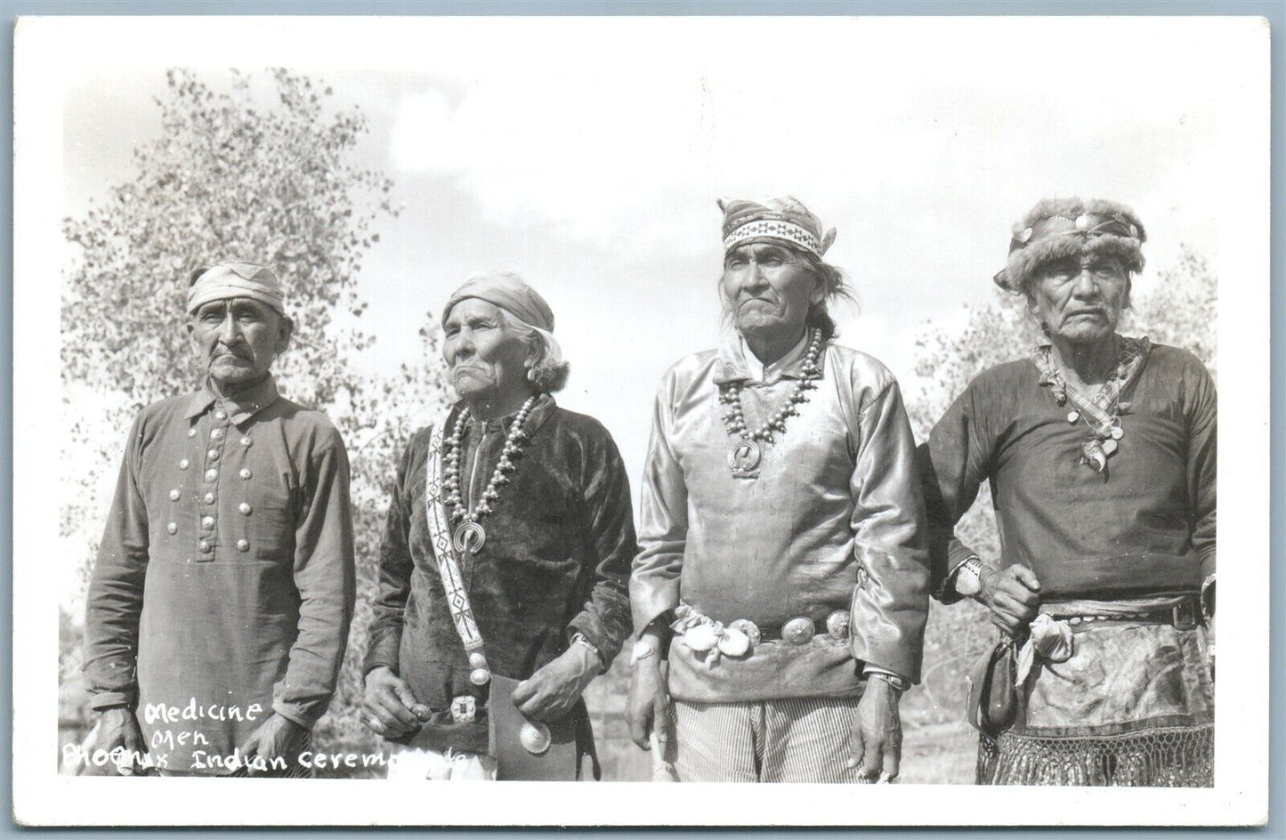 INDIAN MEDICINE MEN PHOENIX AZ ANTIQUE REAL PHOTO POSTCARD RPPC