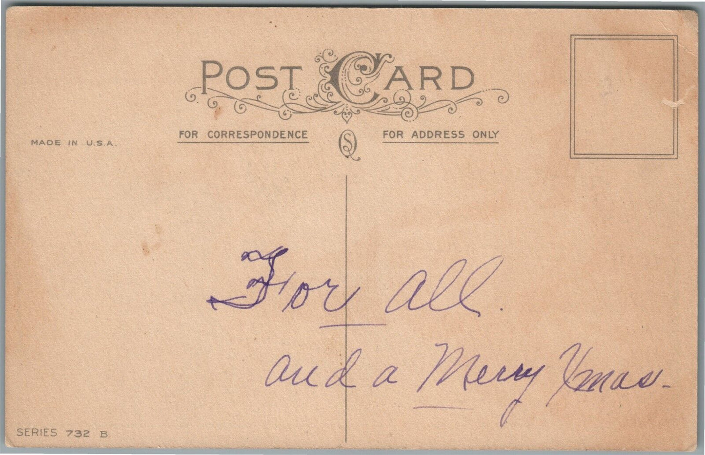 SANTA w/ LANTERN CHRISTMAS ANTIQUE POSTCARD