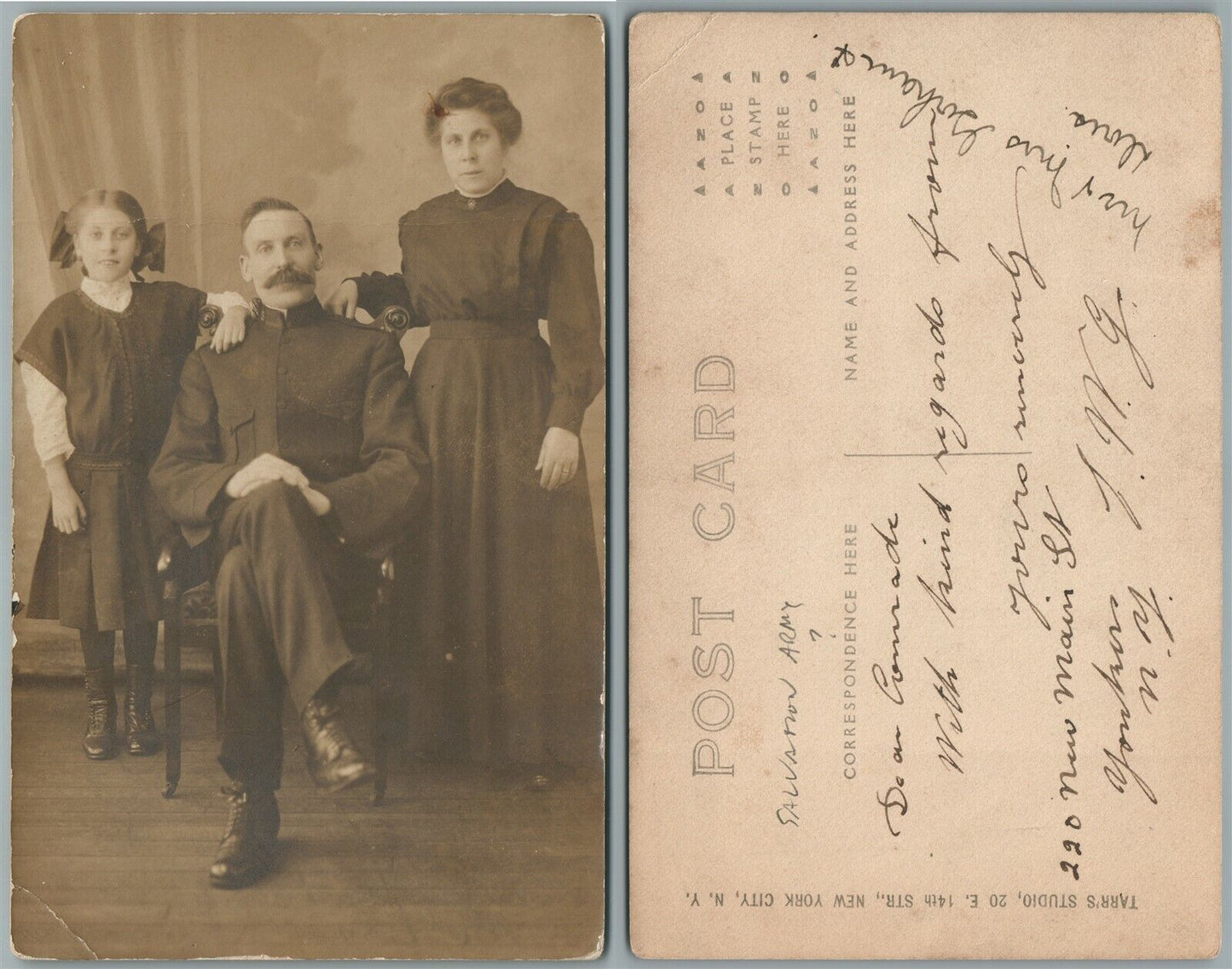 SALVATION ARMY ? FAMILY YONKERS N.Y. ANTIQUE REAL PHOTO POSTCARD RPPC