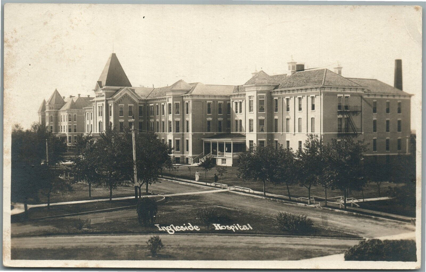 HASTINGS NE INGLESIDE HOSPITAL ANTIQUE REAL PHOTO POSTCARD RPPC