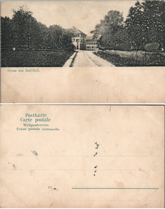 GRUSS AUS BAD-BALL GERMAN ANTIQUE POSTCARD