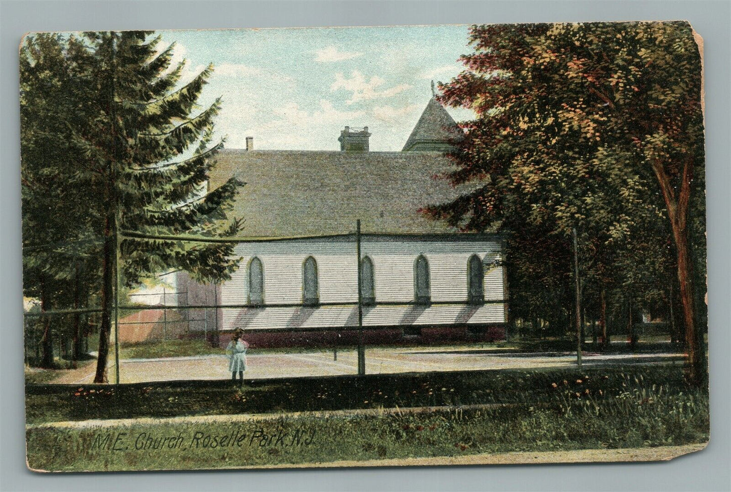 ROSELLE PARK NJ M.E. CHURCH ANTIQUE POSTCARD