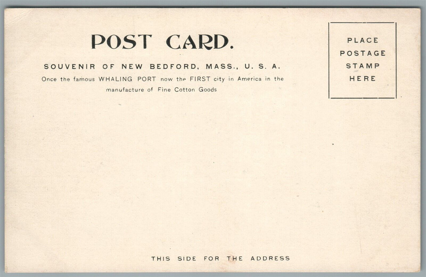 NEW BEDFORD MA FIRE DEPARTMENT CENTRAL STATION ANTIQUE UNDIVIDED POSTCARD