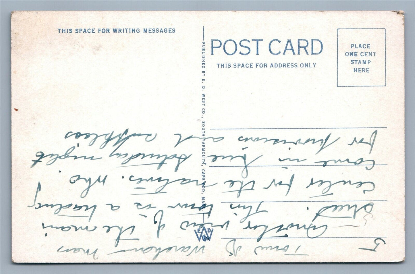 WAREHAM MA MAIN STREET VINTAGE POSTCARD