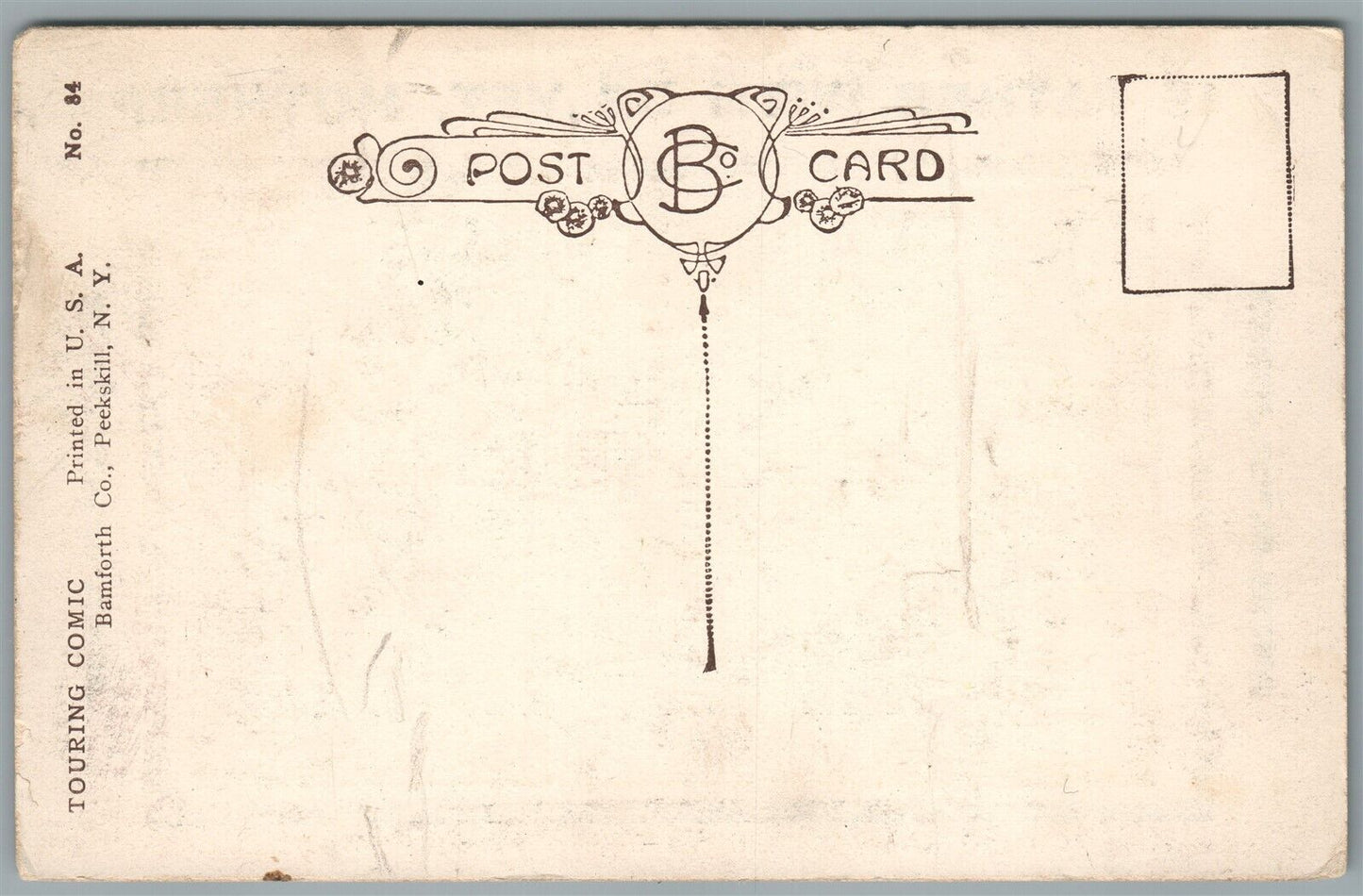 FAMILY on BICYCLE COMIC ANTIQUE POSTCARD