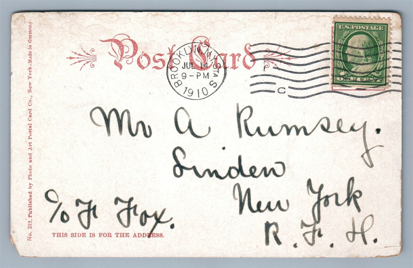 BROOKLYN NY FLATBUSH WASHINGTON & CLASSEN AVE. ANTIQUE POSTCARD