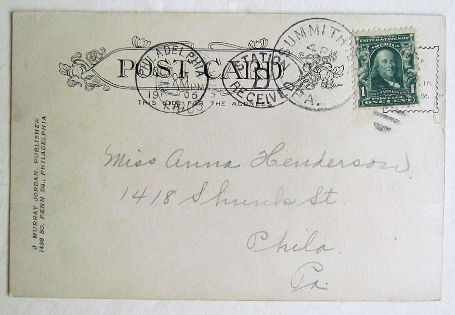 VINTAGE 1906 POSTCARD MOUNT CHUNK & PISGAH PLANE SWITCHBACK R.R. PA railroad
