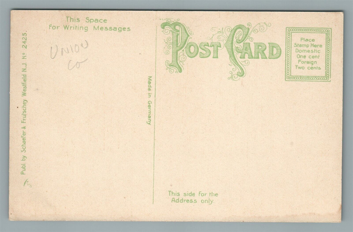 WESTFIELD NJ PROSPECT STREET ANTIQUE POSTCARD