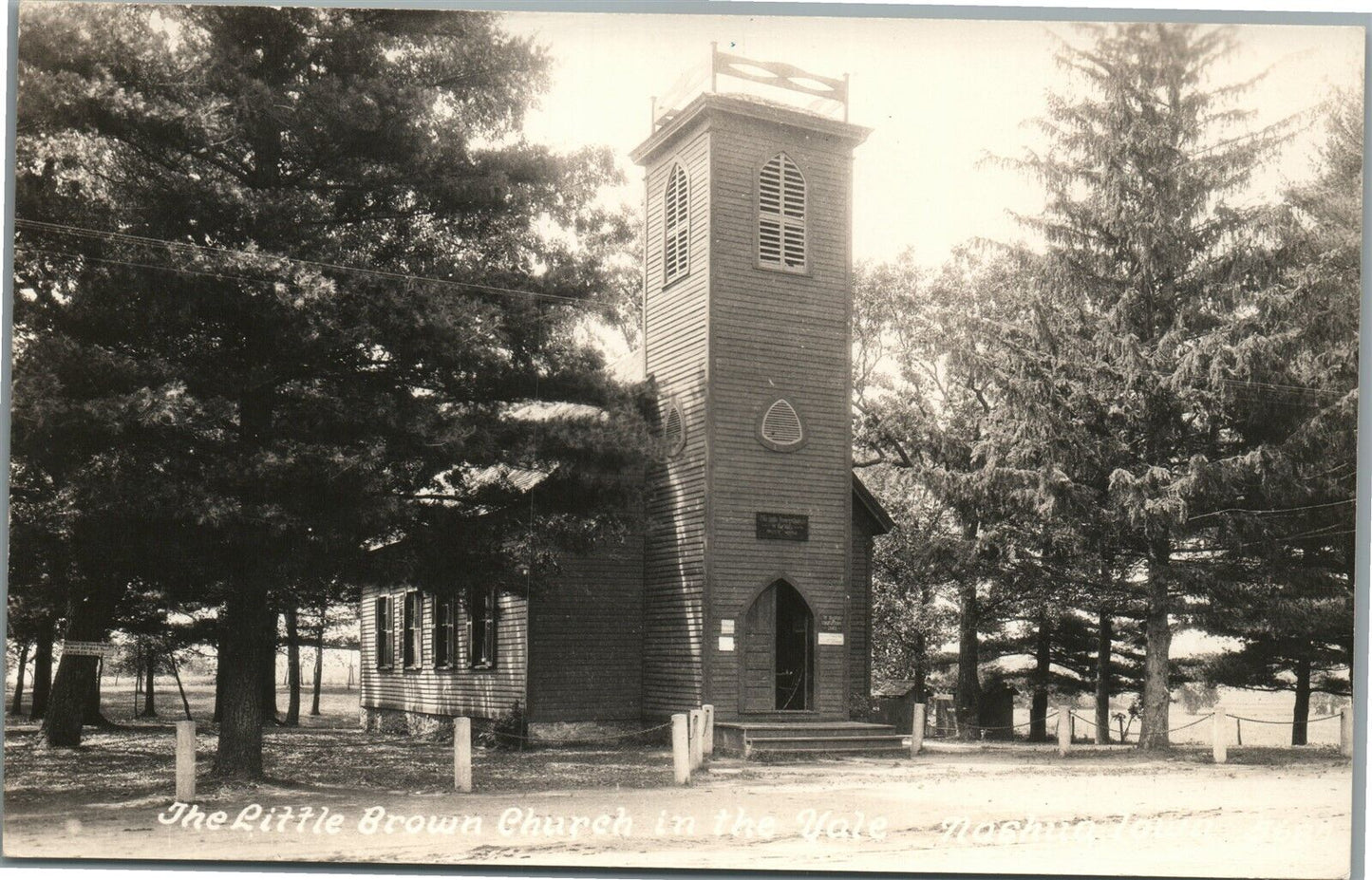 NASHUA IA LITTLE BROWN CHURCH ANTIQUE REAL PHOTO POSTCARD RPPC
