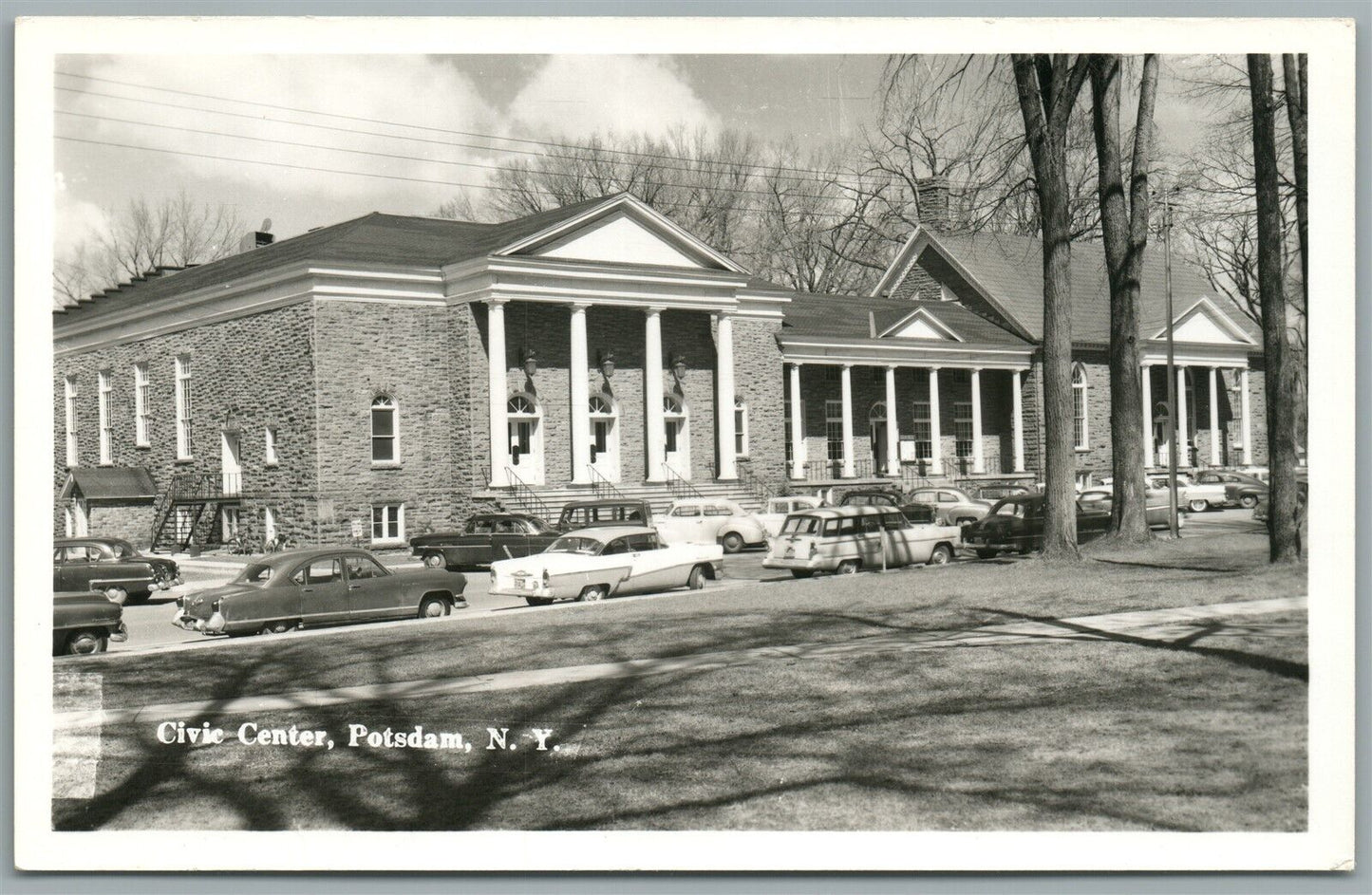 POTSDAM NY CIVIC CENTER VINTAGE REAL PHOTO POSTCARD RPPC