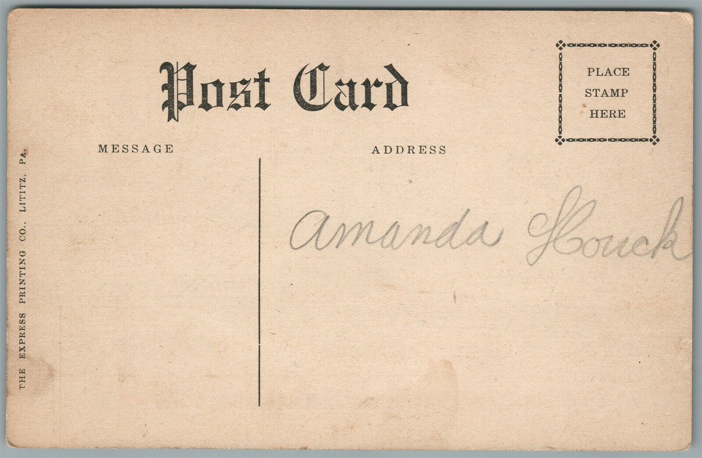 VINTAGE PA STORE OF BRACKBILL & HOTEL OF KURTZ ANTIQUE POSTCARD