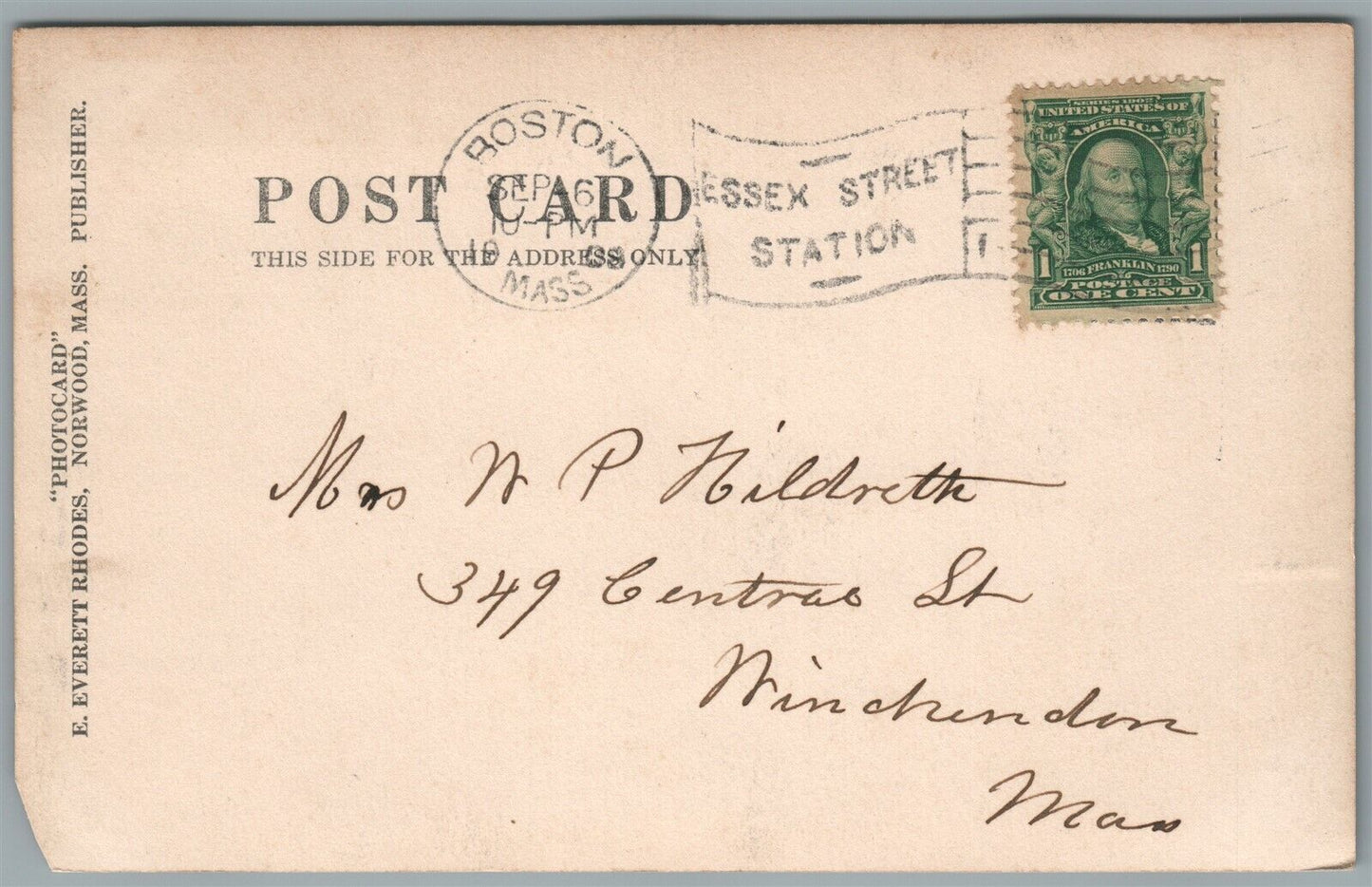 HYDEPARK MA EVERETT SQUARE ANTIQUE REAL PHOTO POSTCARD RPPC