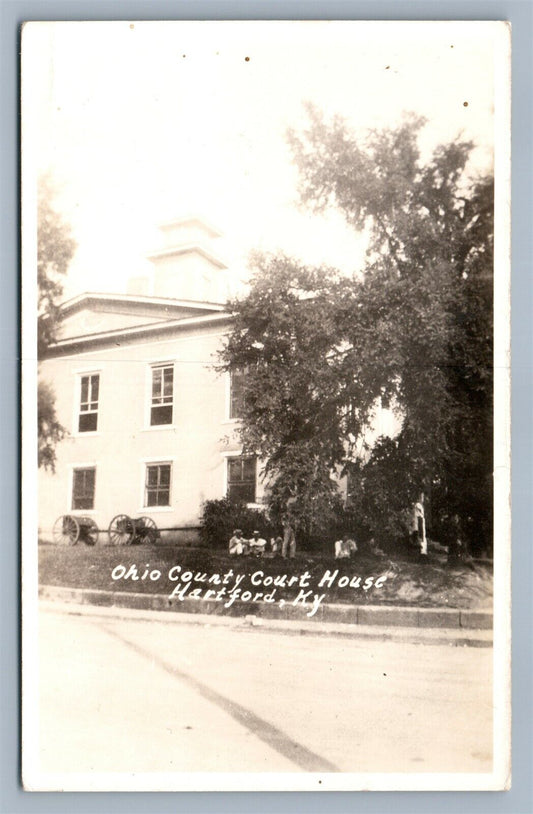 HARTFORD KY OHIO COUNTY COURT HOUSE VINTAGE REAL PHOTO POSTCARD RPPC