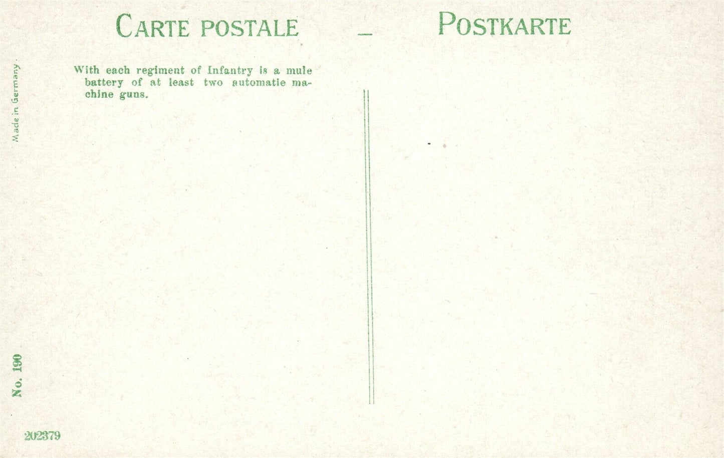 INFANTRY MACHINE GUNS ANTIQUE POSTCARD