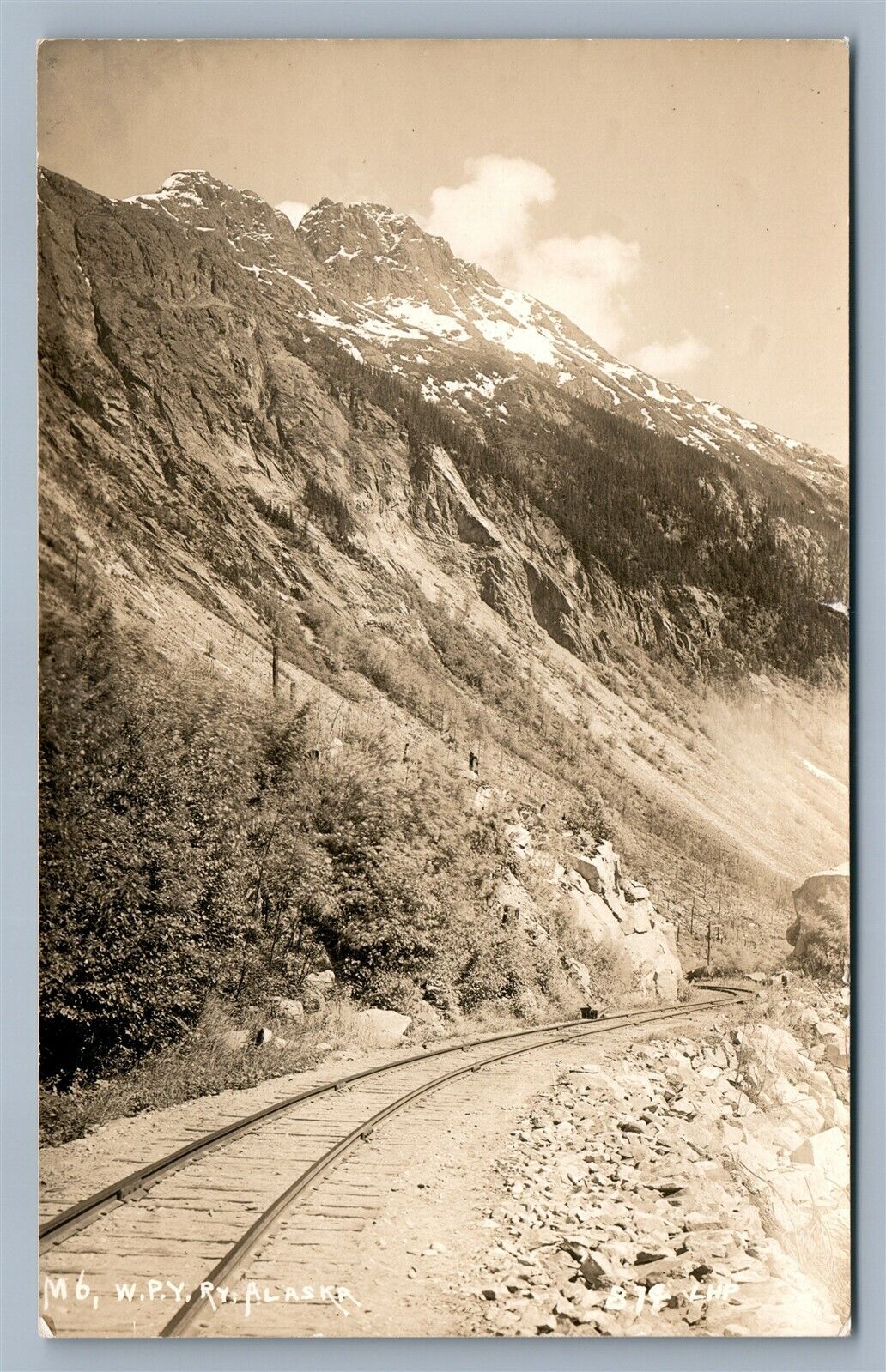 W.P.Y. RAILROAD ALASKA VINTAGE REAL PHOTO POSTCARD RPPC RAILWAY