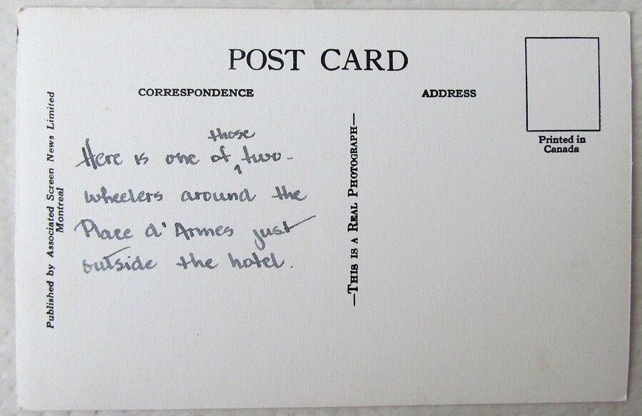 GALECHE QUEBEC CITY CANADA HORSE-DRAWN CARRIAGE VINTAGE REAL PHOTO POSTCARD RPPC