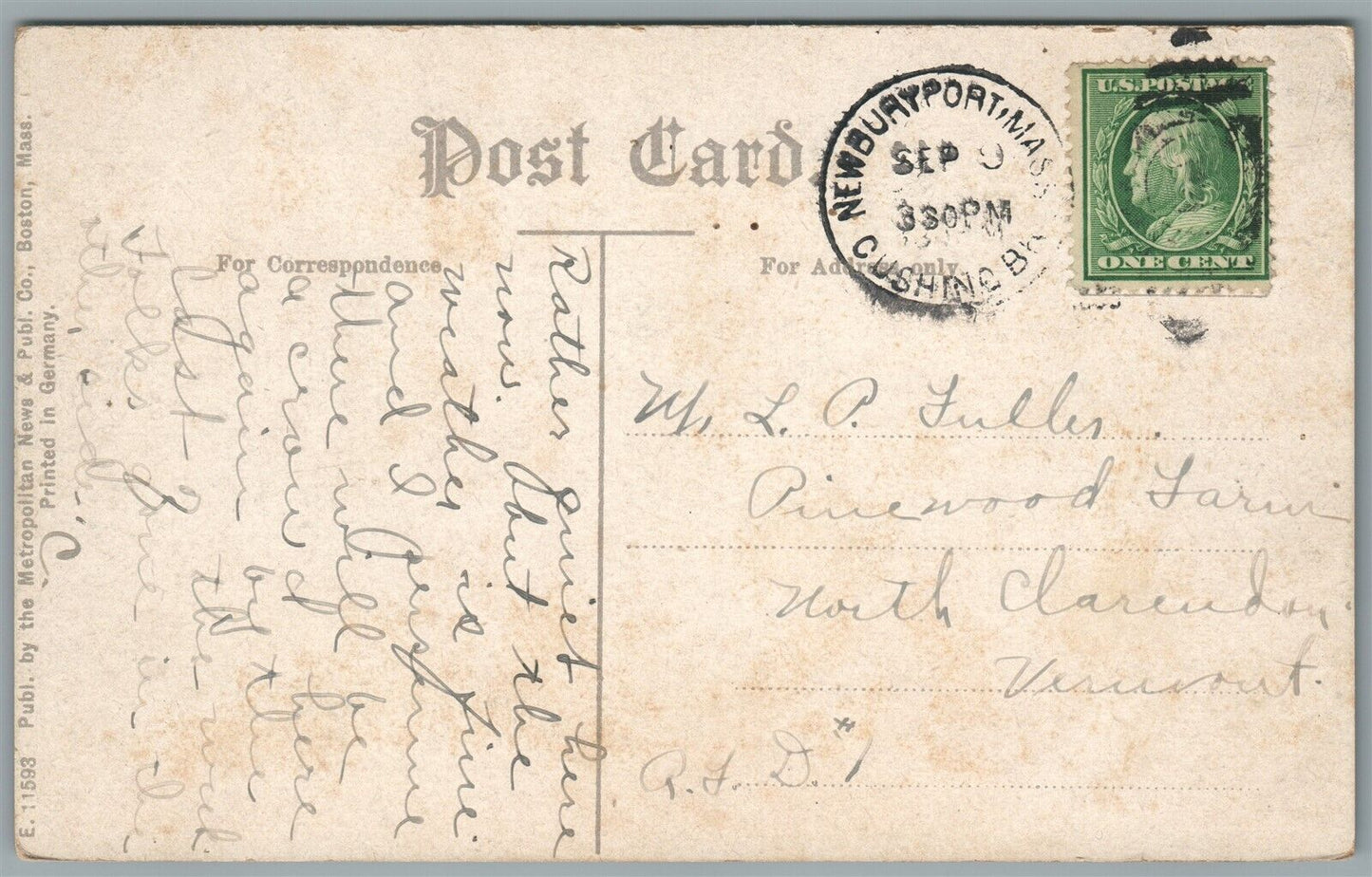 SALISBURY MA ALONG THE BEACH ANTIQUE POSTCARD