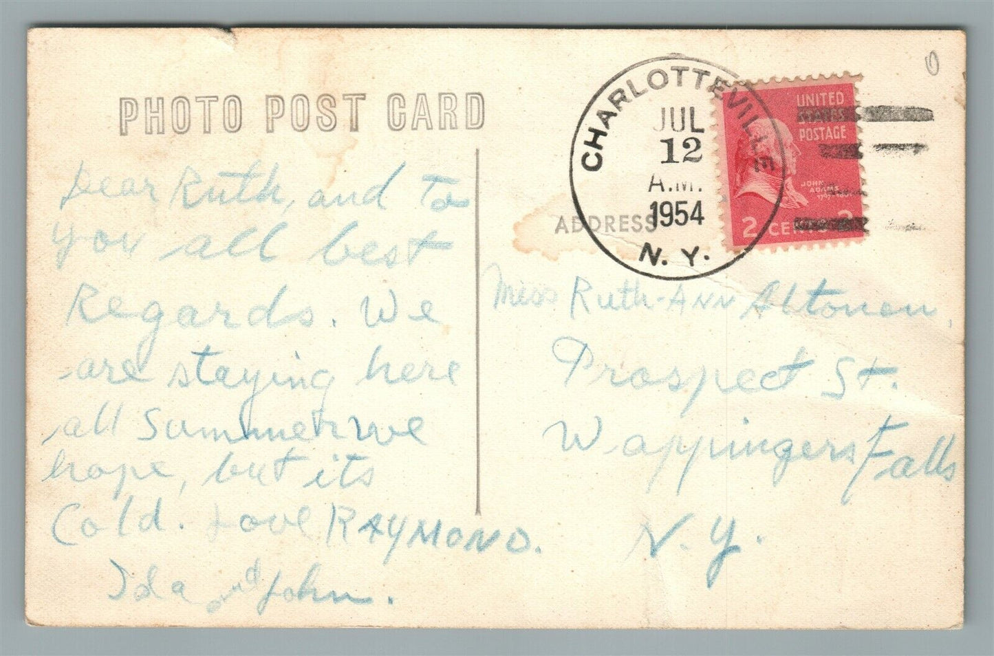 CHARLOTTEVILLE NY COMMUNITY HALL VINTAGE REAL PHOTO POSTCARD RPPC