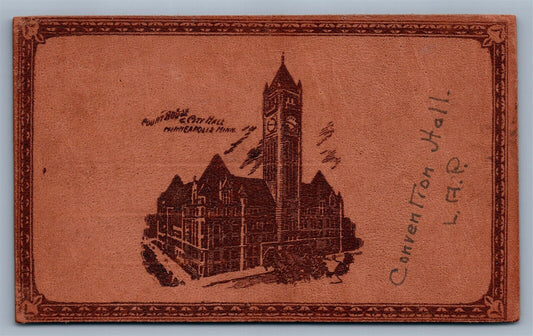 MINNEAPOLIS MN COURT HOUSE CITY HALL LEATHER ANTIQUE POSTCARD