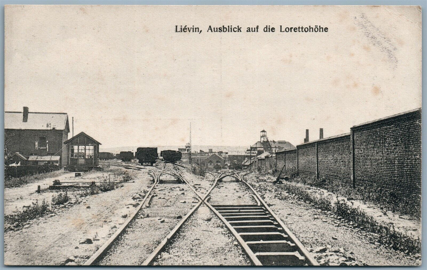 GERMAN WWI FELDPOSTKARTE ANTIQUE POSTCARD LIEVIN AUSBLICK auf die LORETTOHOHE