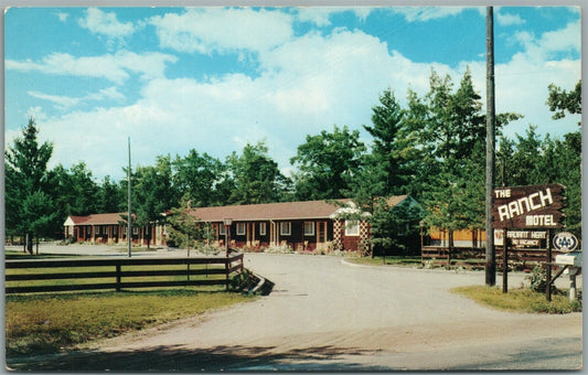 TRAVERSE CITY MI RANCH MOTEL VINTAGE POSTCARD