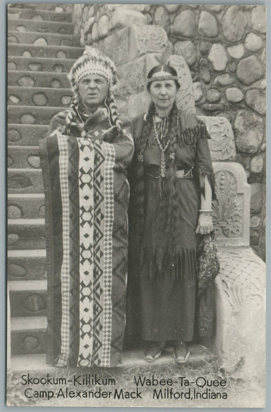 NATIVE AMERICAN SKOOKUM-KILLIKUM MILFORD IN VINTAGE REAL PHOTO POSTCARD RPPC