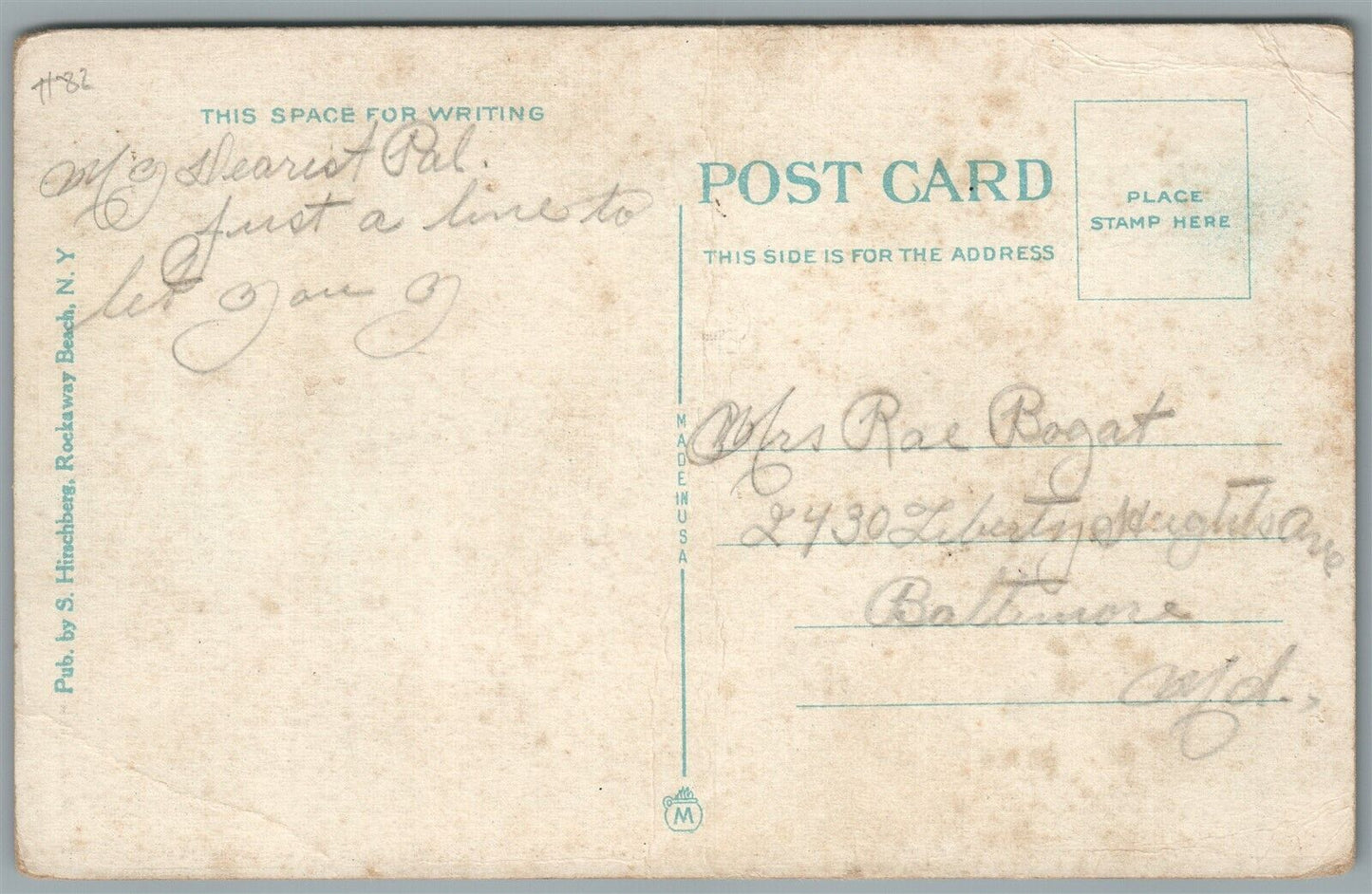 ROCKAWAY BEACH NY BOARDWALK SEASIDE ANTIQUE POSTCARD