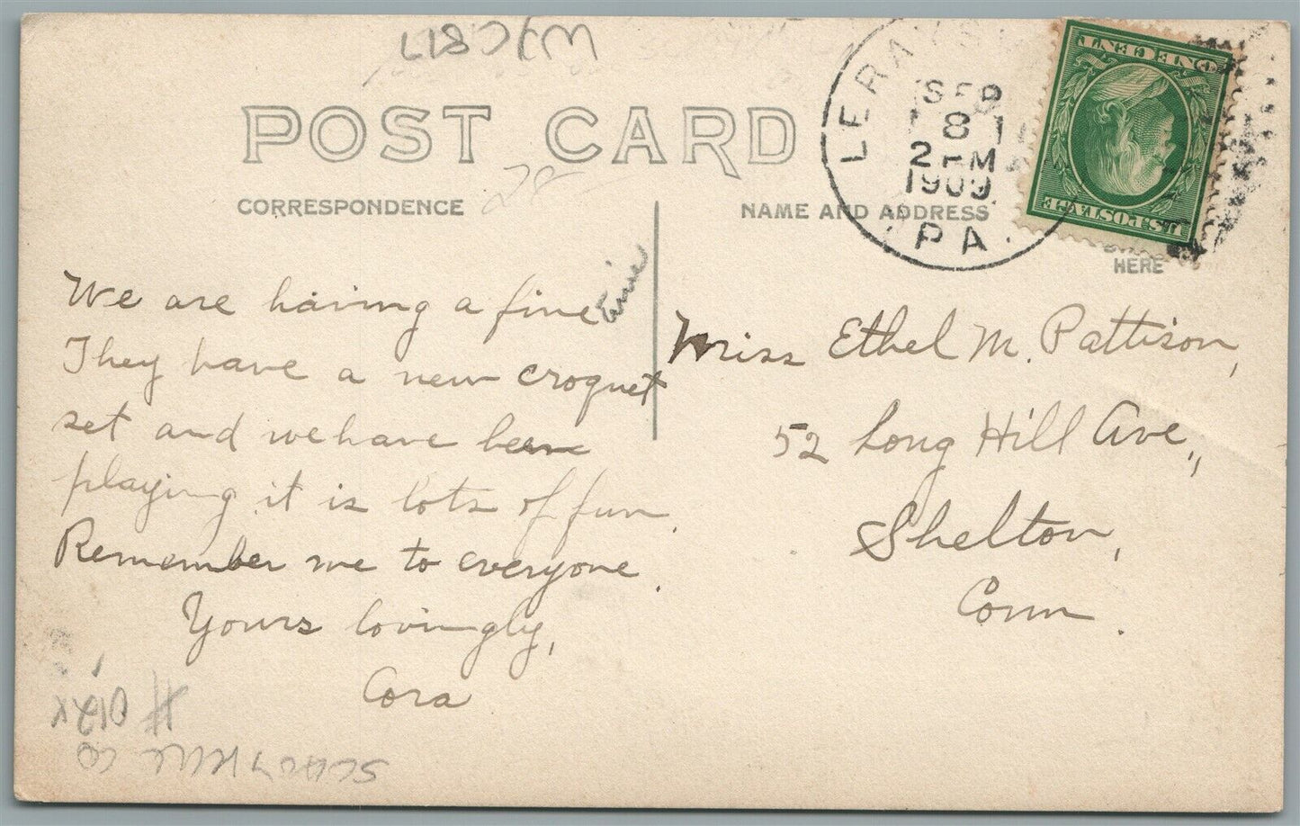 RUSH PA BIRDS EYE VIEW ANTIQUE REAL PHOTO POSTCARD RPPC