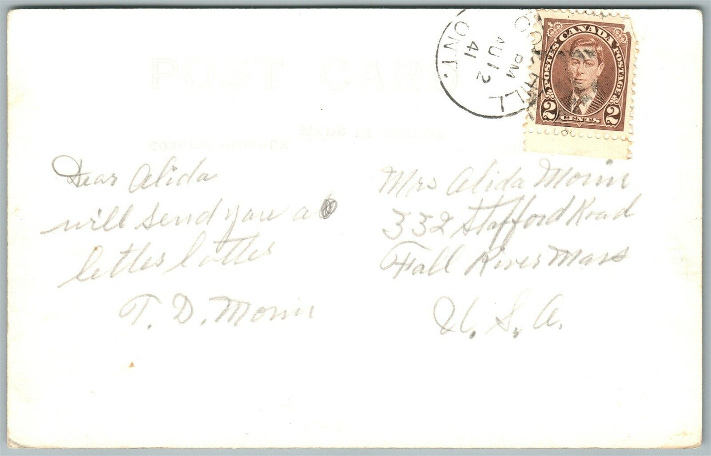 GLEN ALDA ONTARIO CANADA EXAGGERATED FISHING VINTAGE REAL PHOTO POSTCARD RPPC