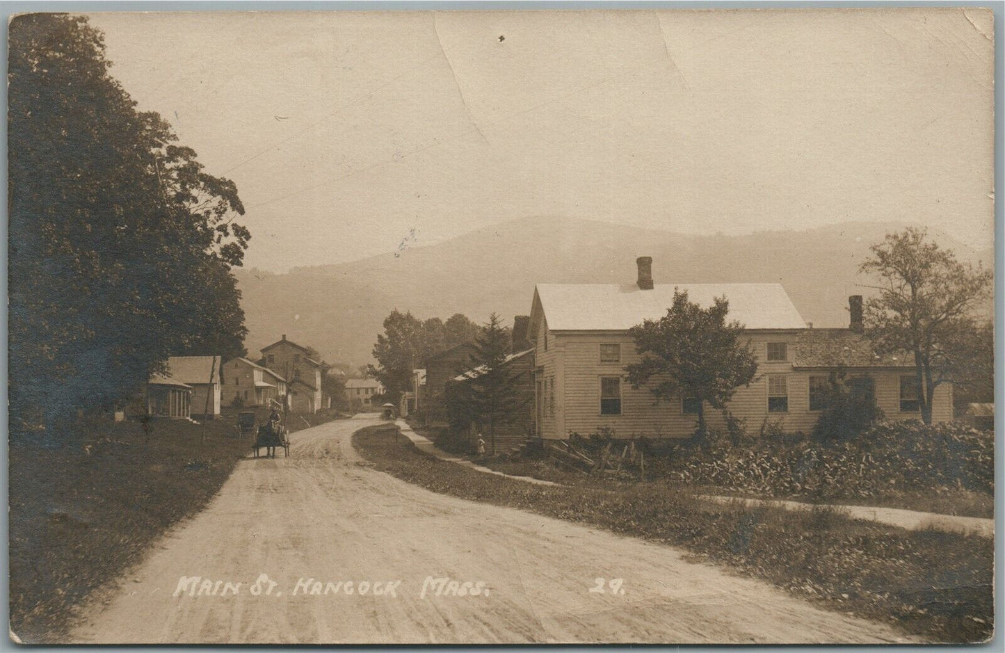HANCOCK MA MAIN STREET ANTIQUE REAL PHOTO POSTCARD RPPC