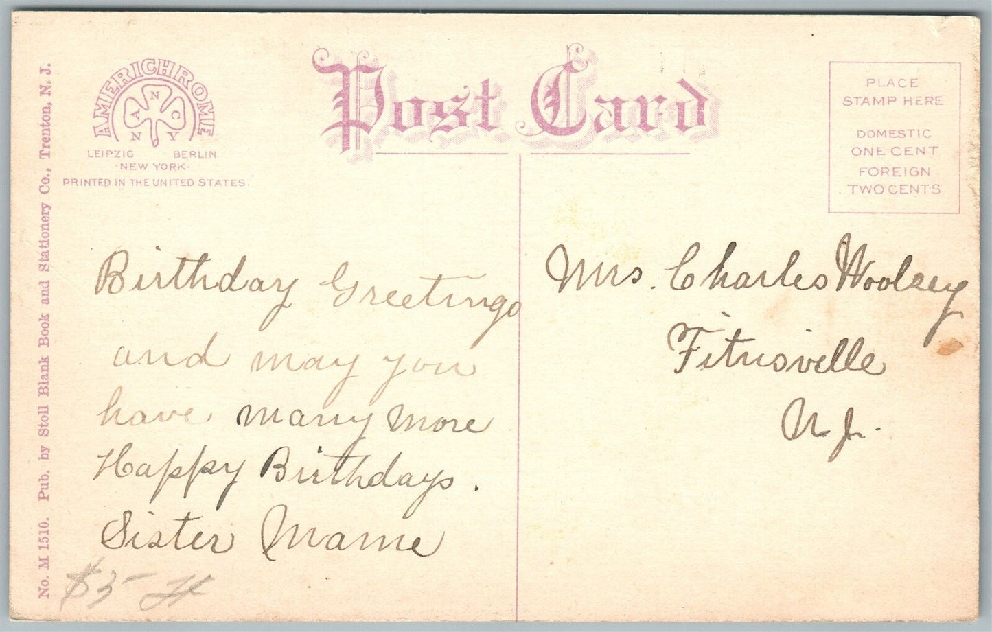 TRENTON NJ PUMPING STATION ANTIQUE POSTCARD