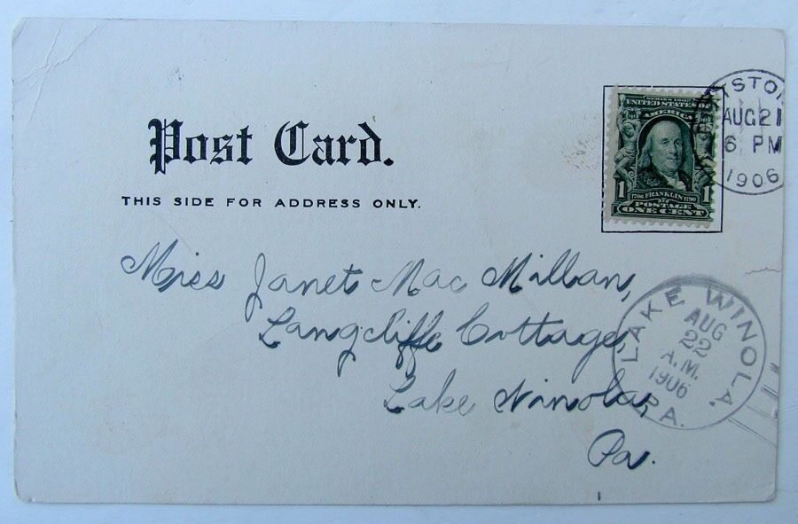 VINTAGE 1906 UNDIVIDED POSTCARD RIVER STREET VIEW WEST PITTSTON NY NEW YORK