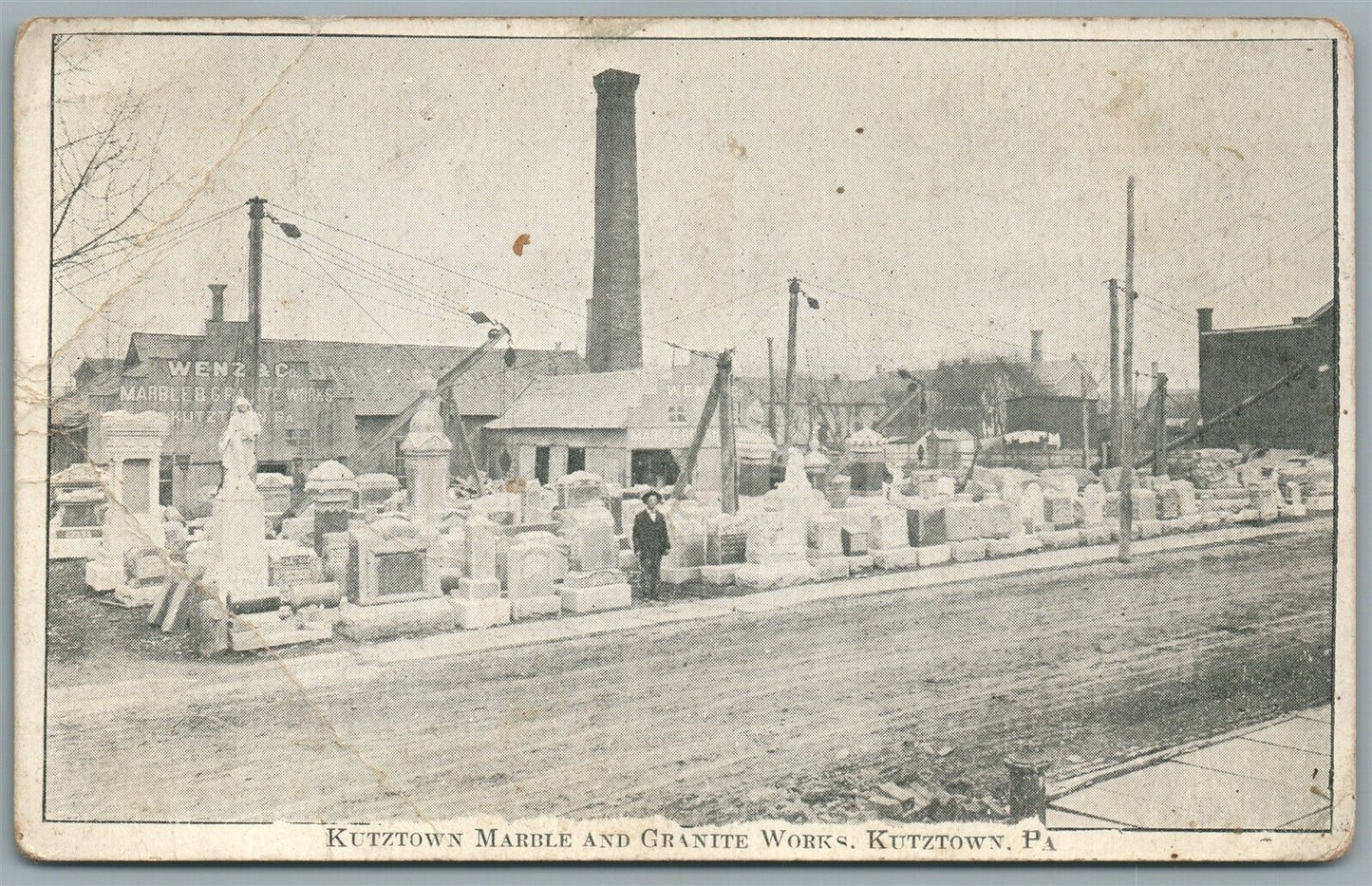 KUTZTOWN PA MARBLE & GRANIT WORKS ANTIQUE POSTCARD
