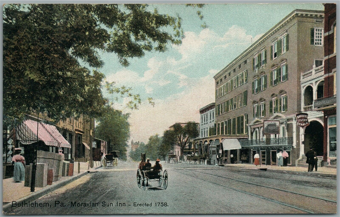 BETHLEHEM PA MORAVIAN SUN INN ANTIQUE POSTCARD
