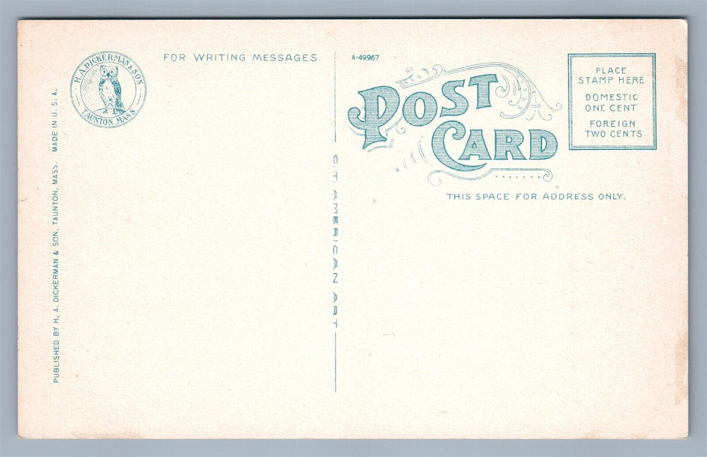 LOWELL MA Y.M.C.A. ANTIQUE POSTCARD
