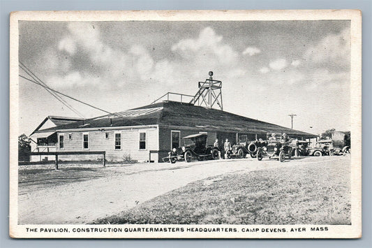 CAMP DEVENS AYER MA THE PAVILION ANTIQUE POSTCARD
