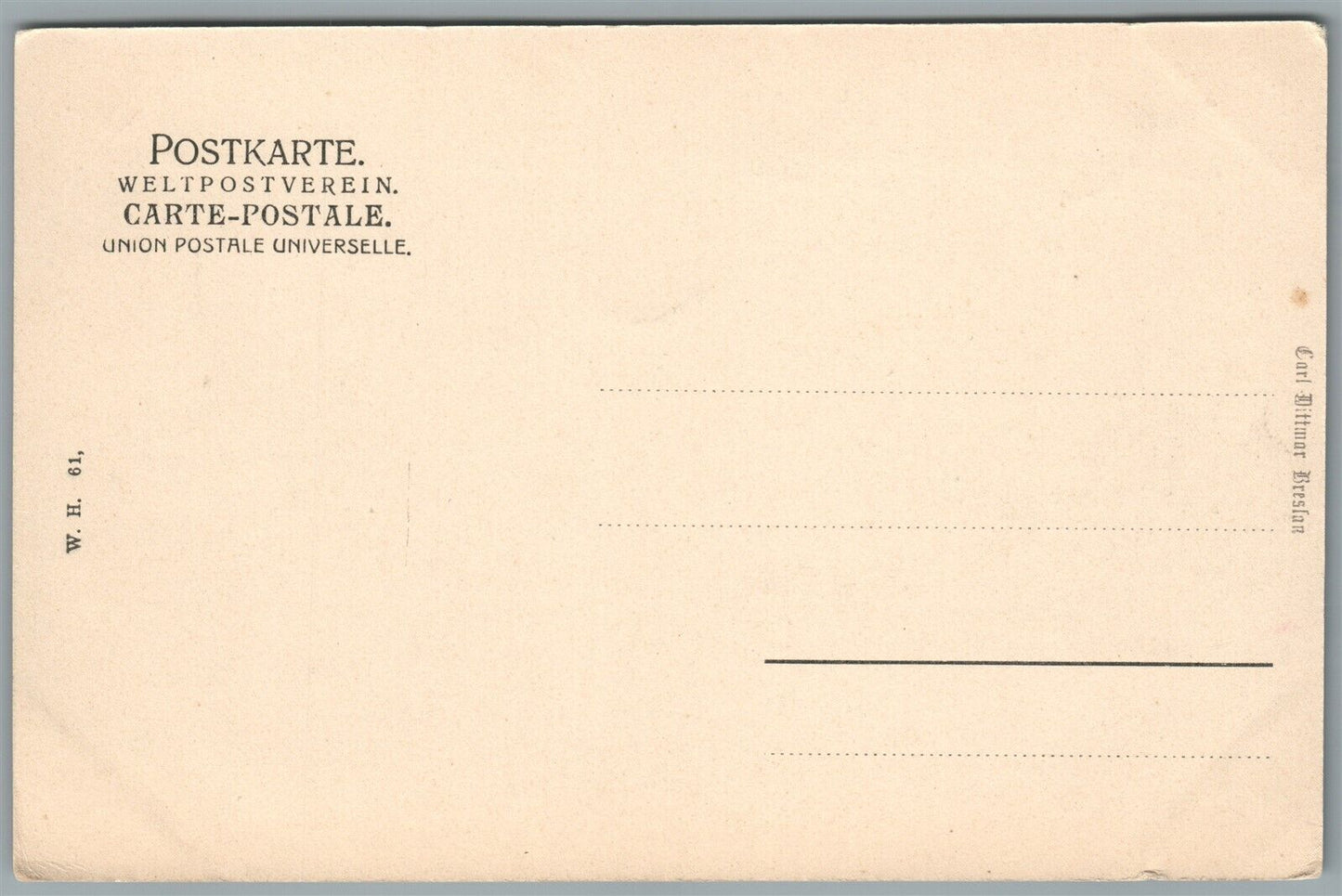 WROCLAW POLAND BRESLAU GERMANY LIEBICHSHOH ANTIQUE POSTCARD