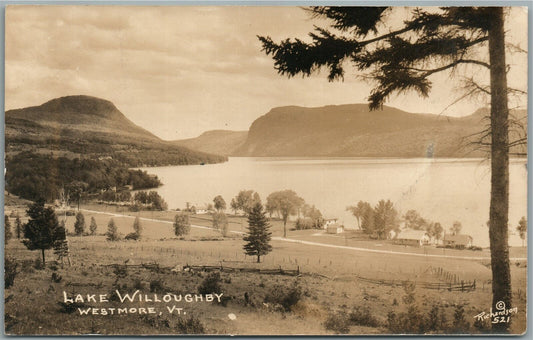 WESTMORE VT LAKE WILLOUGHBY VIEW ANTIQUE REAL PHOTO POSTCARD RPPC