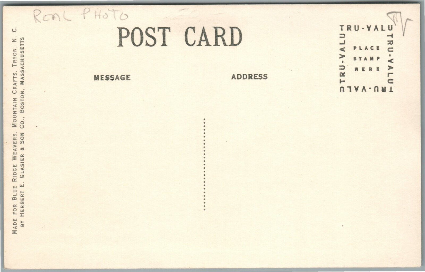 TRYON NC CRAFT WORKERS in THEIR MOUNTAIN HOME VINTAGE REAL PHOTO POSTCARD RPPC